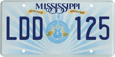 MS license plate LDD125