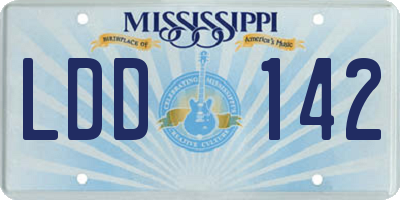 MS license plate LDD142