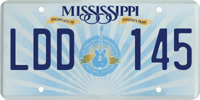 MS license plate LDD145