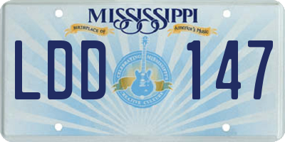 MS license plate LDD147