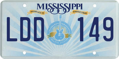 MS license plate LDD149