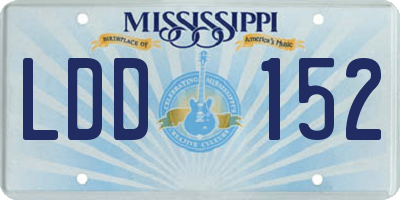 MS license plate LDD152