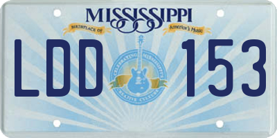 MS license plate LDD153