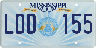 MS license plate LDD155