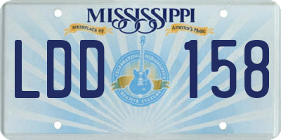 MS license plate LDD158