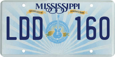 MS license plate LDD160