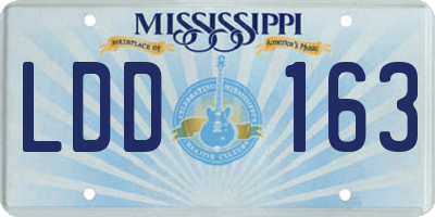MS license plate LDD163