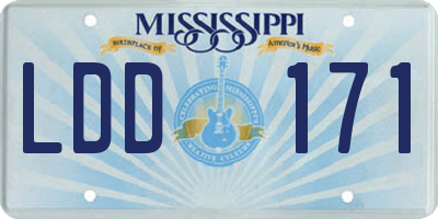MS license plate LDD171