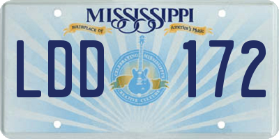 MS license plate LDD172