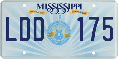 MS license plate LDD175