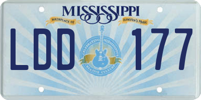 MS license plate LDD177