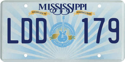 MS license plate LDD179