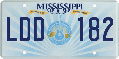 MS license plate LDD182