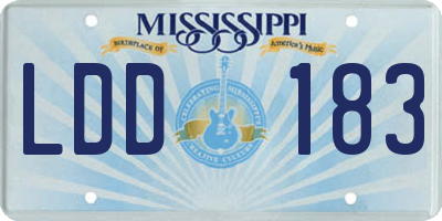 MS license plate LDD183