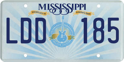 MS license plate LDD185