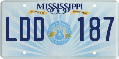 MS license plate LDD187