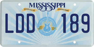 MS license plate LDD189
