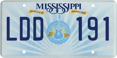 MS license plate LDD191