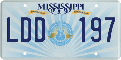 MS license plate LDD197