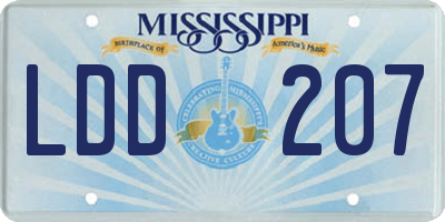 MS license plate LDD207