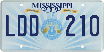 MS license plate LDD210
