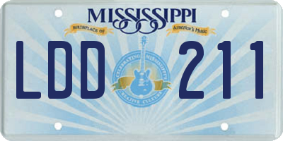 MS license plate LDD211