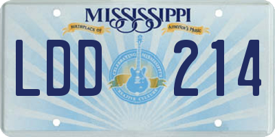 MS license plate LDD214