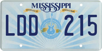MS license plate LDD215