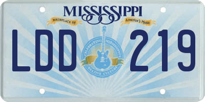 MS license plate LDD219