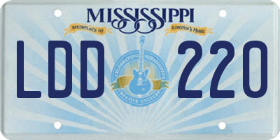 MS license plate LDD220