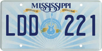 MS license plate LDD221