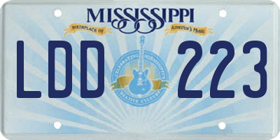 MS license plate LDD223