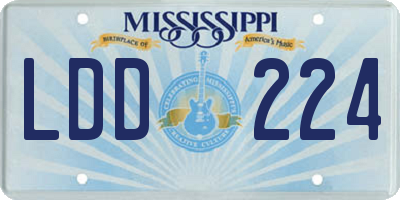 MS license plate LDD224