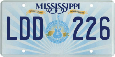 MS license plate LDD226