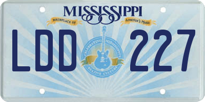 MS license plate LDD227