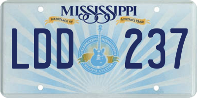 MS license plate LDD237