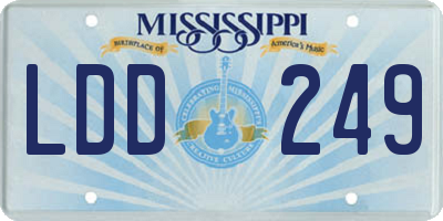 MS license plate LDD249