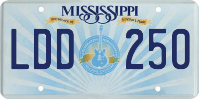 MS license plate LDD250