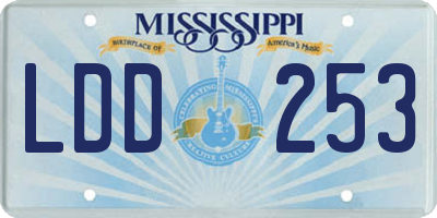 MS license plate LDD253