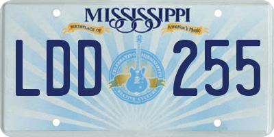 MS license plate LDD255