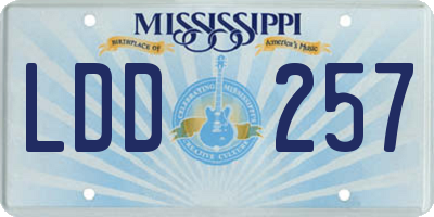 MS license plate LDD257