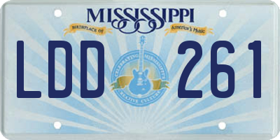MS license plate LDD261