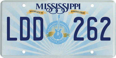 MS license plate LDD262