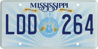 MS license plate LDD264