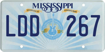 MS license plate LDD267