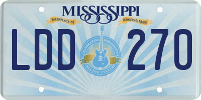 MS license plate LDD270