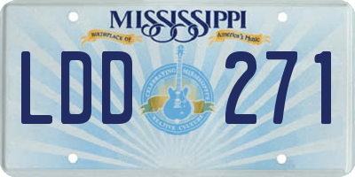 MS license plate LDD271