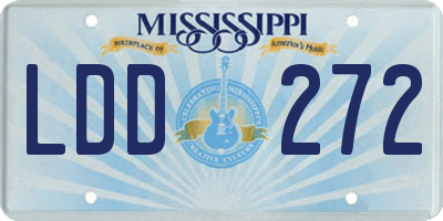 MS license plate LDD272