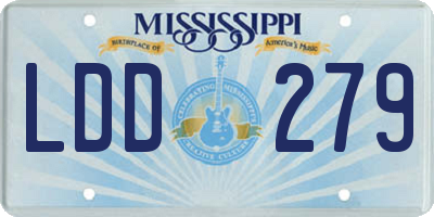 MS license plate LDD279