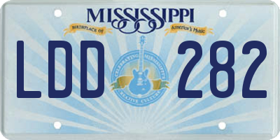 MS license plate LDD282